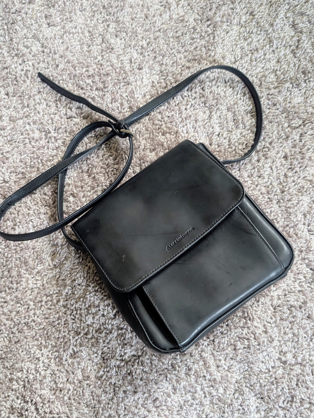 Liz Claiborne Black Leather Crossbody Bag